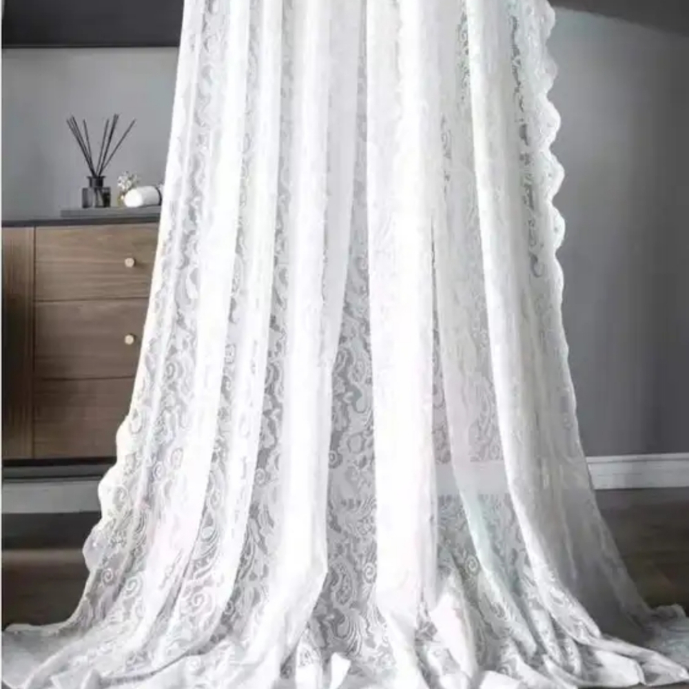 108 white Sets French Beautiful Maxi lace multi use cutains